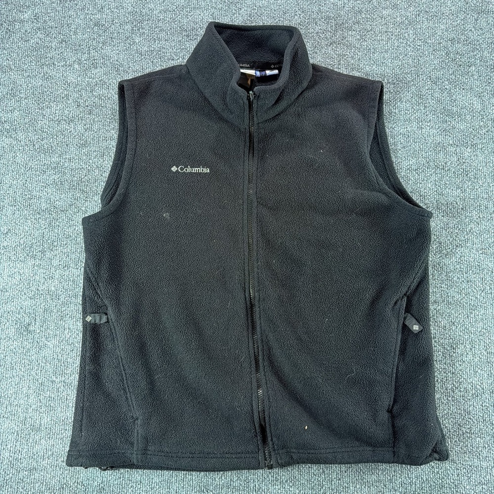 Columbia Women XL Black Fleece Vest Full Zip Sleeveless Jacket Gorpcore Outdoors
